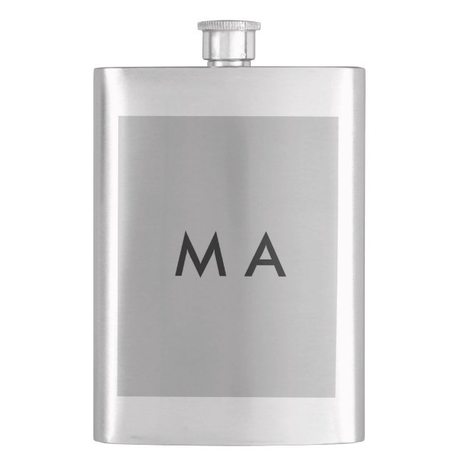 Enkel monogram lägg till din namn bokstav man mini fickplunta (Framsidan)