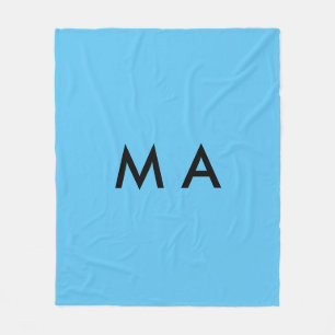 Enkel monogram lägg till din namn bokstav man mini fleecefilt