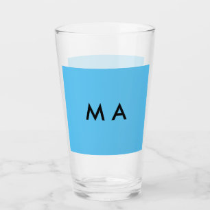 Enkel monogram lägg till din namn bokstav man mini glaskopp