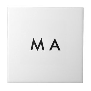 Enkel monogram lägg till din namn bokstav man mini kakelplatta