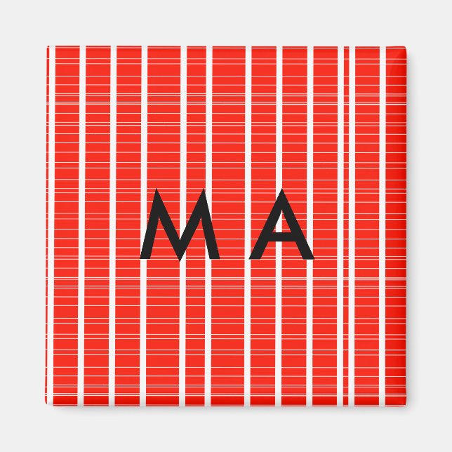 Enkel monogram lägg till din namn bokstav man mini magnet (Framsidan)