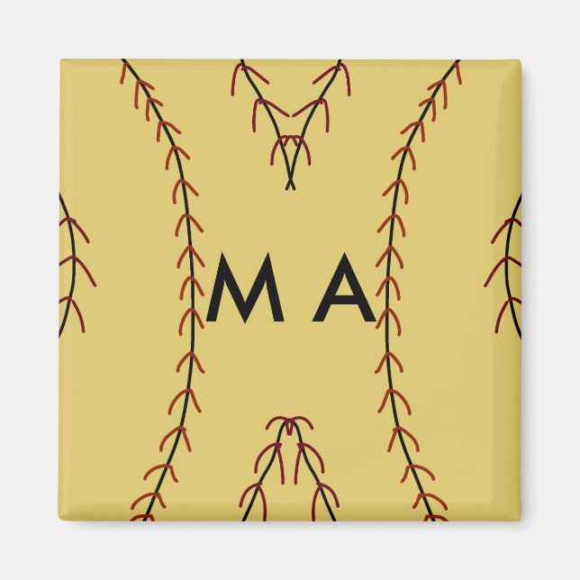 Enkel monogram lägg till din namn bokstav man mini magnet (Framsidan)