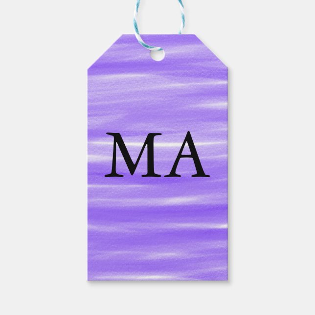 Enkel monogram lägg till din namn bokstav man mini presentetikett (Framsidan)