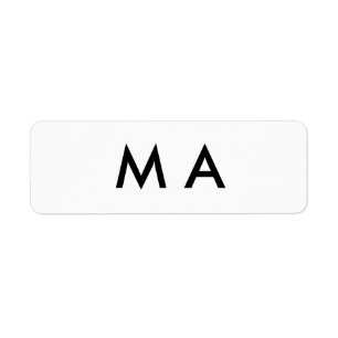 Enkel monogram lägg till din namn bokstav man mini returadress etikett