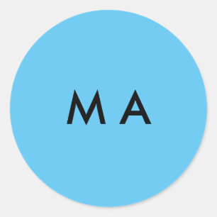Enkel monogram lägg till din namn bokstav man mini runt klistermärke