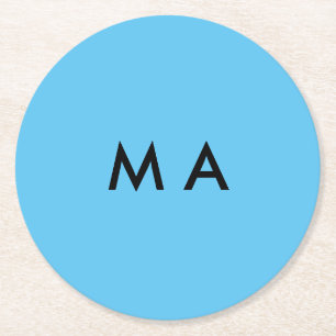 Enkel monogram lägg till din namn bokstav man mini underlägg papper rund