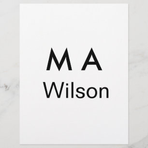Enkel monogram lägg till ditt namn bokstav man min reklamblad