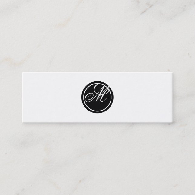 Enkel Monogram Mini Visitkort (Framsida)