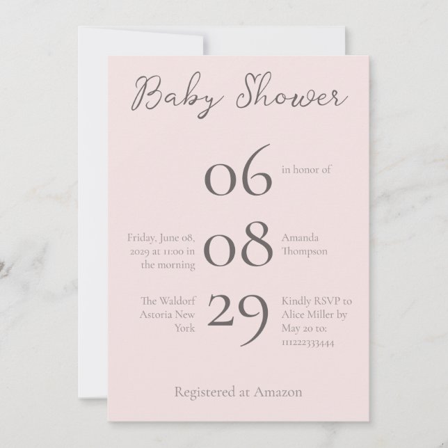 Enkel monogram minimalistisk babystövel i Ro Inbjudningar (Framsida)