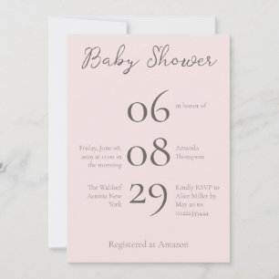 Enkel monogram minimalistisk babystövel i Ro Inbjudningar