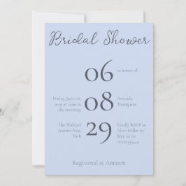 Enkel monogram - minimalistisk Beau Blue-Möhippa Inbjudningar