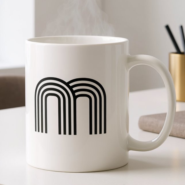 Enkel Monogram Minimalistisk Modern Första Bokstav Kaffemugg (Skapare uppladdad)