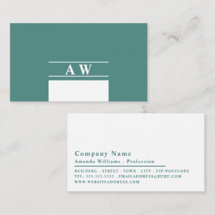 Enkel monogram, minimalistisk visitkort