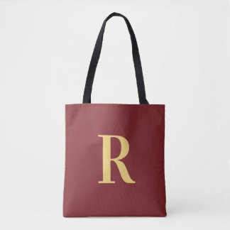 Enkel monogram Modern Burgundy Tygkasse