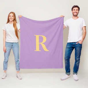 Enkel monogram Modern Lilac Fleecefilt