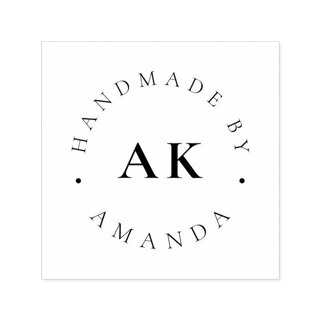 Enkel monogram, modern, minimalistisk handgjord ha självfärgande stämpel (Design)