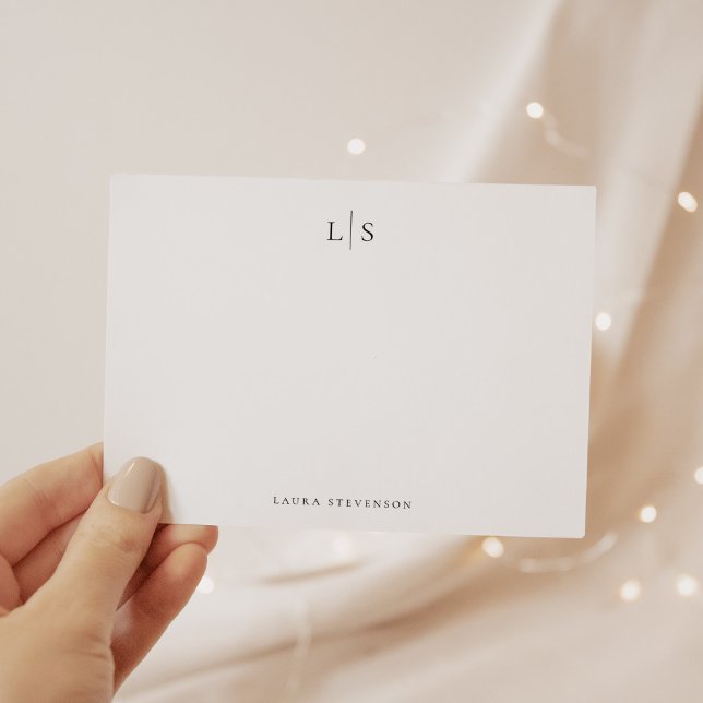 Enkel monogram Modern Möhippa Stationery Anteckningskort (Skapare uppladdad)