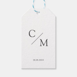 Enkel monogram och elegant presentetikett