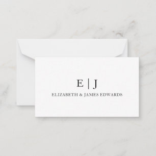 Enkel Monogram par Initialer Personlig Anteckningskort
