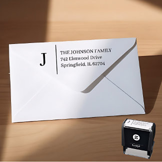 Enkel monogram personlig självbläckande stämpel