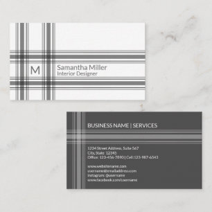 Enkel monogram Rand, modern, minimalistisk Visitkort