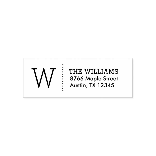 Enkel Monogram Returadress Frimärke Självfärgande Stämpel (Design)