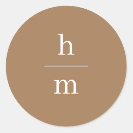 Enkel monogram runt klistermärke