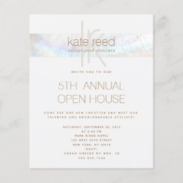 Enkel monogram Seashell White Stripe Flygblad