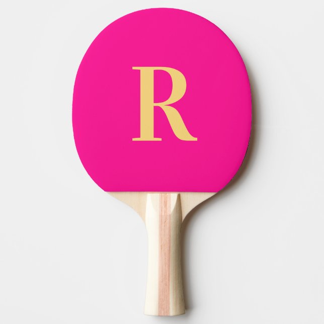 Enkel monogram-Shock rosa Pingisracket (Framsidan)