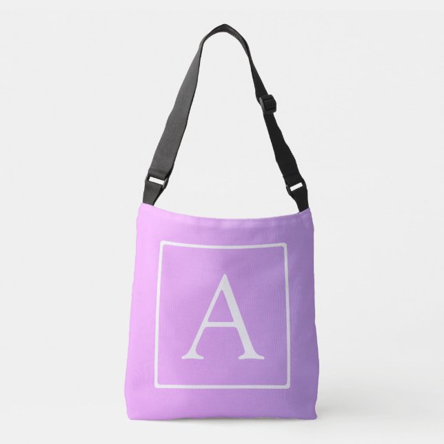 Enkel monogram | Subtil rosa/lila ombré Axelväska (Framsida)
