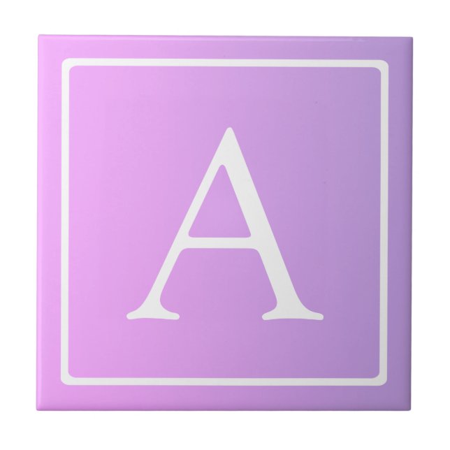 Enkel monogram | Subtil rosa/lila ombré Kakelplatta (Framsidan)