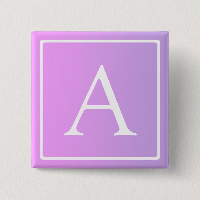 Enkel monogram | Subtil rosa/lila ombré Knapp (Framsida)