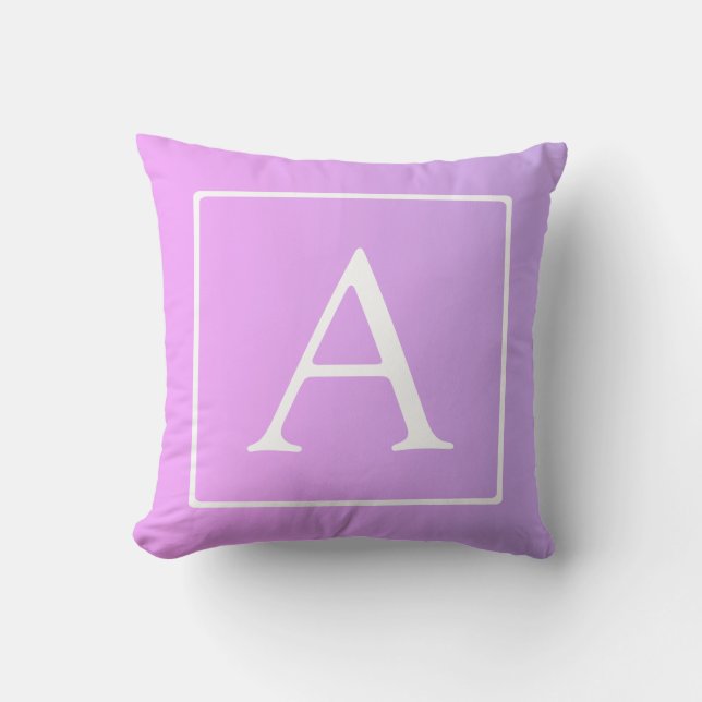 Enkel monogram | Subtil rosa/lila ombré Kudde (Framsida)