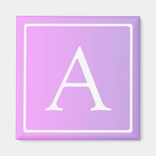 Enkel monogram | Subtil rosa/lila ombré Magnet (Framsidan)