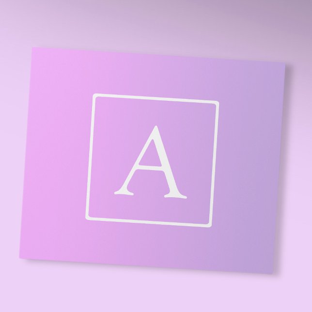 Enkel monogram | Subtil rosa/lila ombré Presentpapper (Skapare uppladdad)