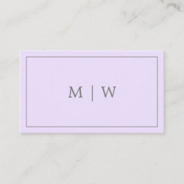 Enkel Monogram Violet Lilac Pastel Lila Visitkort