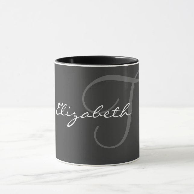 Enkel monogramdesign mugg (Center)