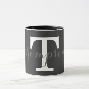 Enkel monogramdesign mugg