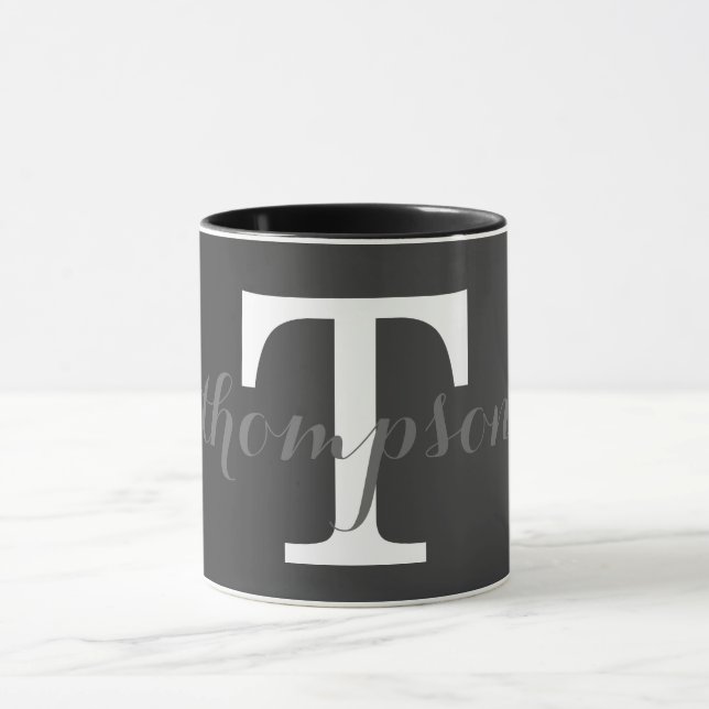 Enkel monogramdesign mugg (Center)