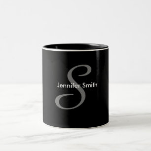 Enkel monogramdesign Två-Tonad mugg
