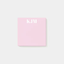 Enkel monogramm pink Postit