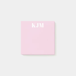 Enkel monogramm pink Postit Post-it Block