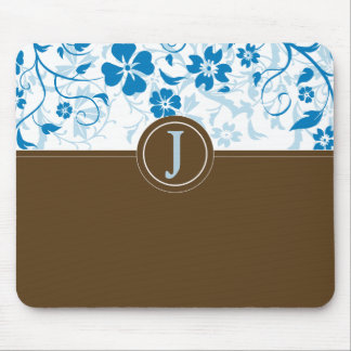 Enkel monogrammad Baby blue Mousepad Musmatta