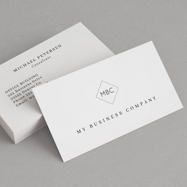 Enkel monogrammerad professionell minimalistisk ve visitkort (Skapare uppladdad)