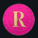 Enkel monogrammologisk modern Shock rosa Darttavla<br><div class="desc">Detta är en enkel, modern monogramdesign för personligen. Den här snyggten är i shock rosa med snyggtens typografi. Det är perfekt för en personlig eller idealisk som ett sött nytt spelrumstillbehör för dig själv. Lägg bara till det första brev genom att skriva in det i textrutan för att anpassa det....</div>