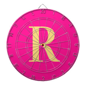 Enkel monogrammologisk modern Shock rosa Darttavla