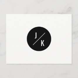 Enkel monokrom cirkel spara datumet - vykort