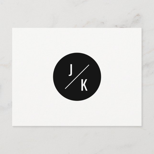 Enkel monokrom cirkel spara datumet - vykort (Framsida)