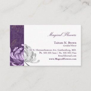 Enkel monotone Flower Personal Visitkort