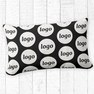 Enkel Mönster Business Promotional Black i Logotyp Lumbarkudde